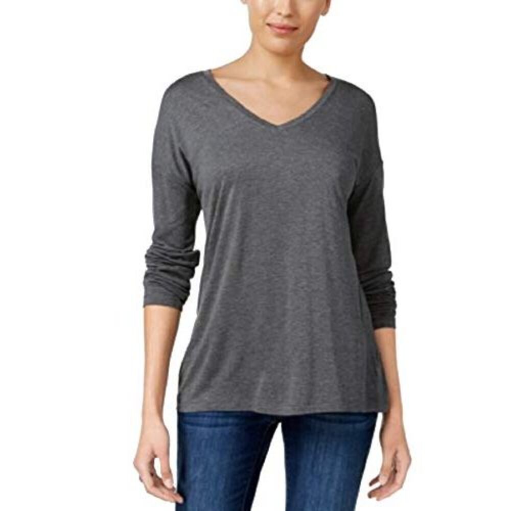 Style & Co V Neck Drop Shoulder Top